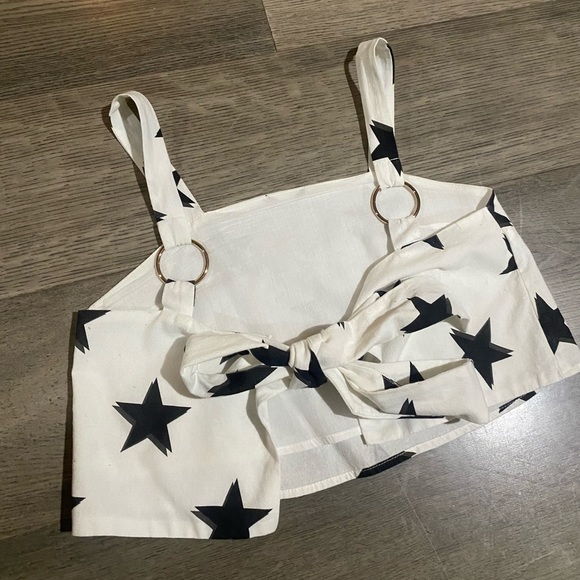 Star Print Linen Top - Picture 3 of 4